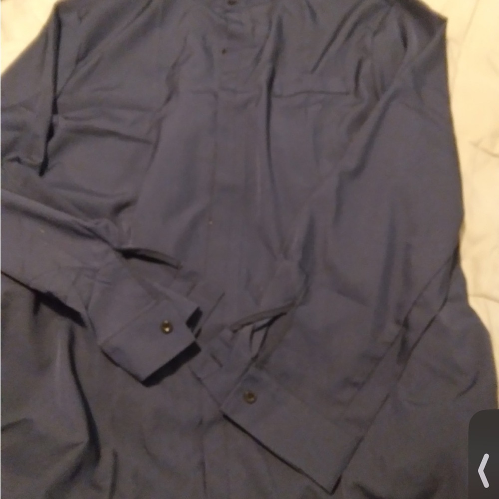 SHEIN Men's Navy Dress Shirt